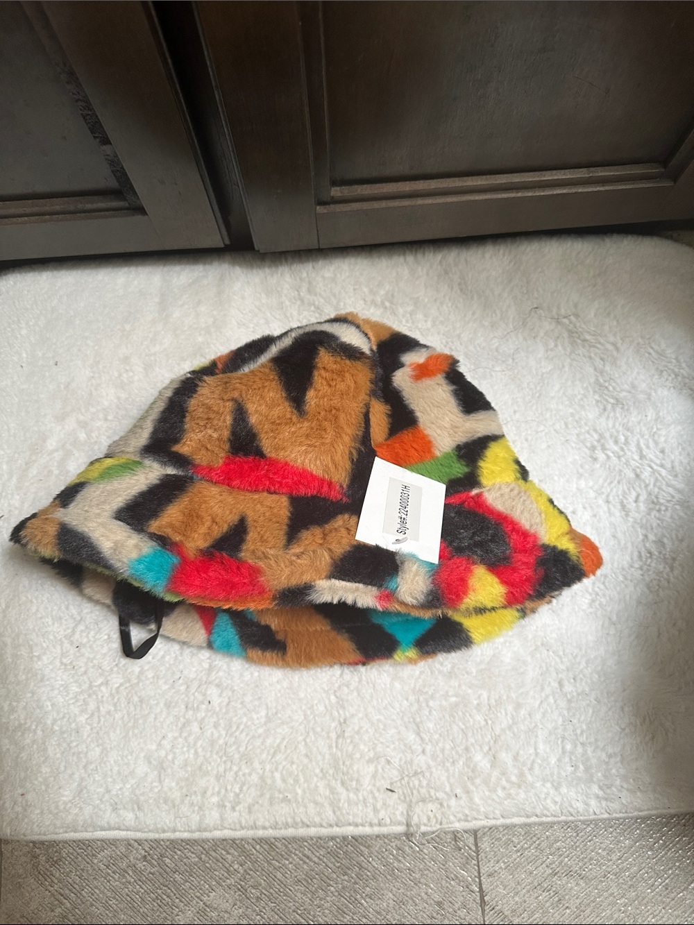 Fashion Nova Kids Multicolor Fuzzy Geometric Bucket Hat